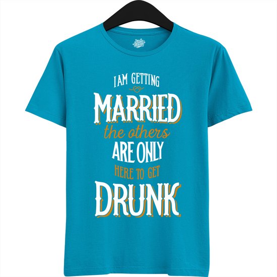 Am Getting Married | Vrijgezellenfeest Cadeau Man - Groom To Be Bachelor Party - Grappig Bruiloft En Bruidegom Bier Shirt - T-Shirt - Unisex - Aqua - Maat XXL