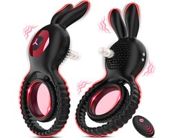 IntiMate® KokoRing - Luxe Cockring voor Hardere & Sterkere Erectie - 10 Krachtige Vibraties - Ergonomisch Ontworpen Cockring - Verstelbaar & Rekbaar - Dubbele Cock & Ballen Ring