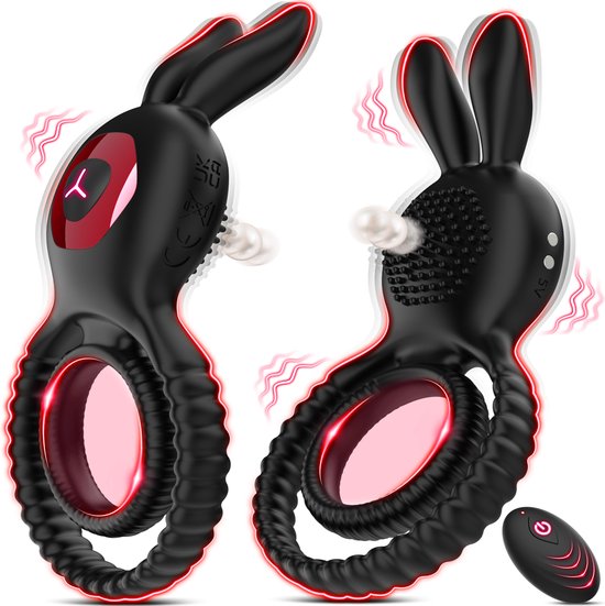 IntiMate® KokoRing - Luxe Cockring voor Hardere & Sterkere Erectie - 10 Krachtige Vibraties - Ergonomisch Ontworpen Cockring - Verstelbaar & Rekbaar - Dubbele Cock & Ballen Ring