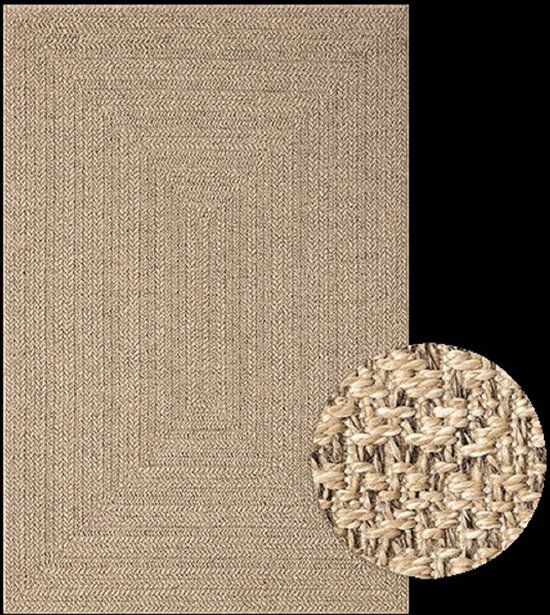 Buitentapijt Jute look 200x290 cm - voor binnen en buiten - Rechthoek ...