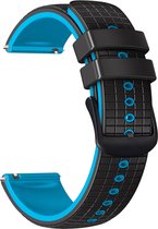 Siliconen bandje - geschikt voor Samsung Gear S3 / Watch 3 45 mm / Watch 46 mm - zwart-blauw