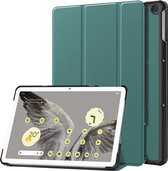 Case2go - Tablet hoes geschikt voor Google Pixel Tablet (2023) - Tri-Fold Book Case - Groen
