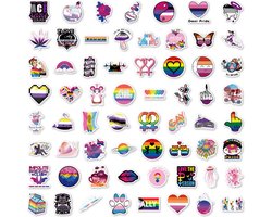63 stuk homo gay lesbienne Cartoon stickers voor kinderen en volwassenen Beloningsstickers Journal Laptop Telefoon Stickers