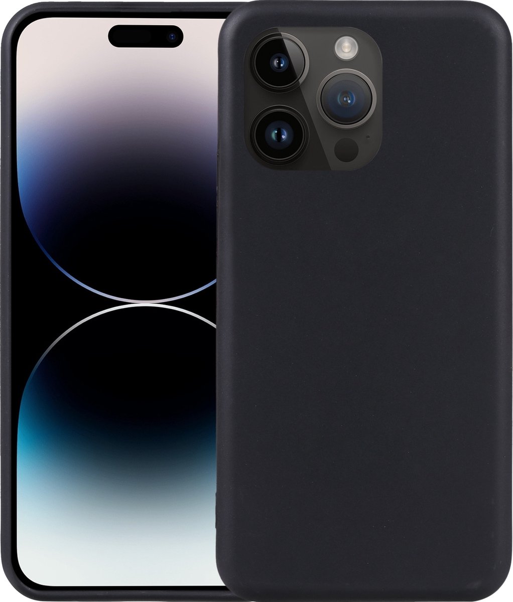 Mobigear Hoesje geschikt voor Apple iPhone 15 Pro Telefoonhoesje Flexibel TPU Extra Dun | Mobigear Basics Backcover | iPhone 15 Pro Case | Back Cover - Zwart