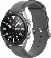 By Qubix Classic leren bandje 22mm - Grijs - Geschikt voor Samsung Galaxy Watch 3 (45mm) - Galaxy Watch 46mm - Gear S3 Classic & Frontier