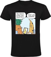 Oude foto Heren T-shirt - banaan - ananas - humor - grappig
