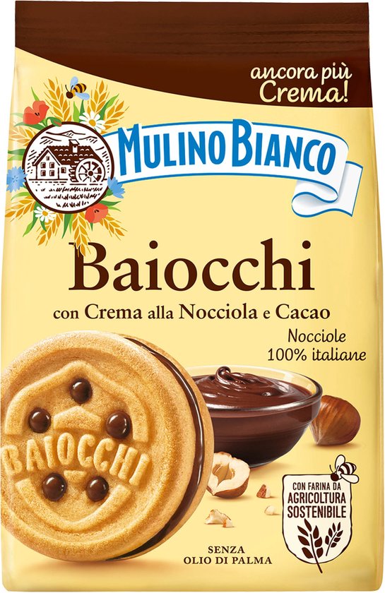 MULINO BIANCO Baiocchi - biscuits fourrés à la pistache 240g (6 paquets) |  bol