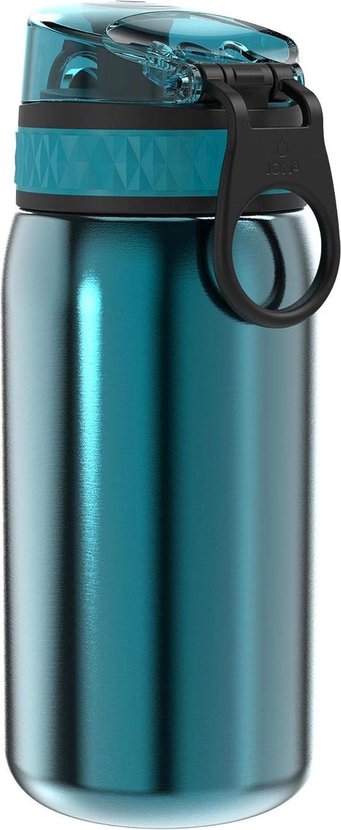Bol.com waterfles voor kinderen, roestvrij staal, 400 ml (13oz), turkoois aanbieding