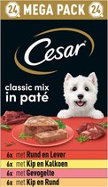 Cesar - Classic Mix - hondenvoer - honden natvoer - paté - maaltijdkuipjes 24 x 150 g