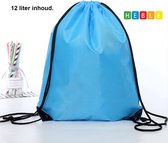 *** Gymtas Met Rijgkoord 12 Liter - Blauw - Zwemtasje - van Heble® ***