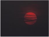 Poster Glanzend – Zon - Maan - Wolken - Rood - 40x30 cm Foto op Posterpapier met Glanzende Afwerking