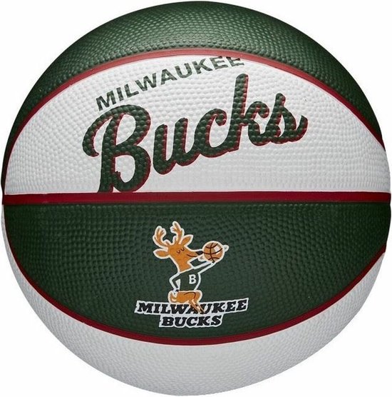 Wilson NBA Team Retro Milwaukee Bucks - basketbal - groen - maat 3