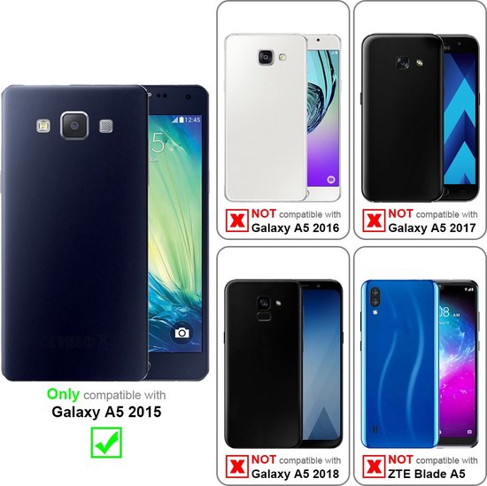 Coque Cadorabo pour Samsung Galaxy A5 2015 en MARRON BLEU FONCÉ - Coque de protection avec fermeture magnétique