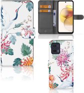 Portefeuille Motorola Moto G73 Housse pour Fleurs Oiseau