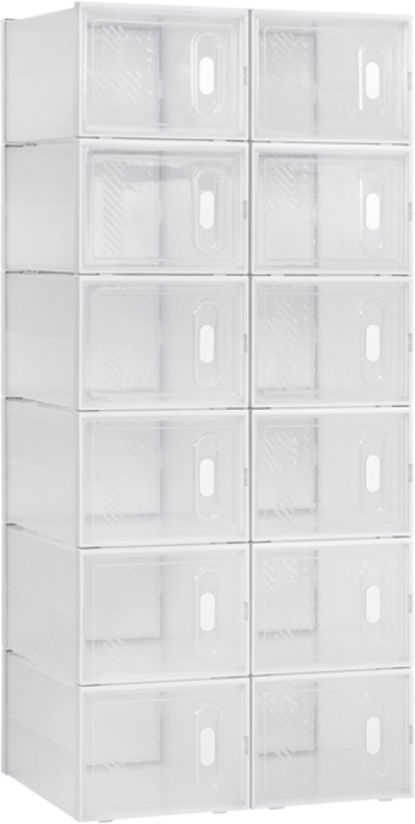 Schoenenbox PRO 12 stuks Transparant - Sneakerbox, Schoenendoos en Opbergsysteem - Voor Dagelijks Gebruik, Thuis en Professioneel Gebruik