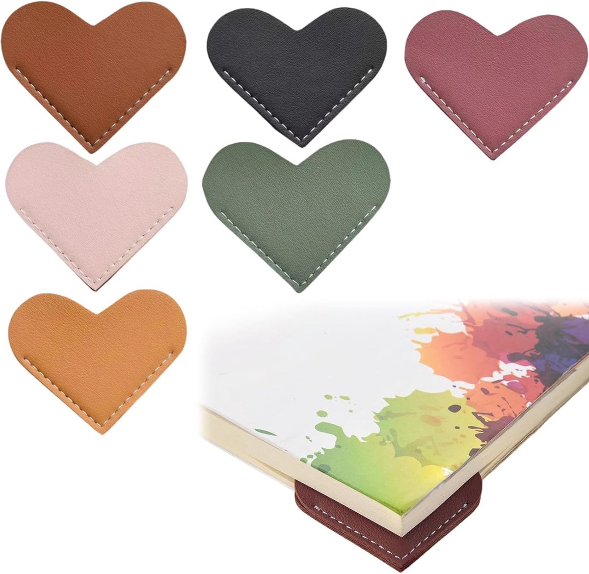 Leren Bladwijzers, 6 Stuks als Boekaccessoires, Perfecte Cadeaus voor Boekenliefhebbers en Lezers