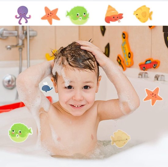 Grote Antislip Bad Stickers met Zee Motieven, 20 Zelfklevende Ontwerpen van 11.5 x 9 cm, Inclusief Premium Schraper voor Veiligheid en Comfort — afbeelding 4