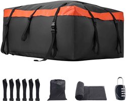 CORE Bagagetas - Autodak cargo tas - Voor op dakdrager - Voor op dakrek - 570 Liter inhoud - 89x120x53.5cm - Zwart en oranje