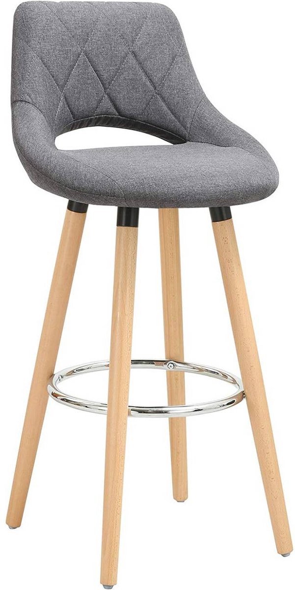 Barkrukken Set Donkergrijs - Modern, Stof en Industrial - Voor Eetkamer, Keuken en Woonkamer