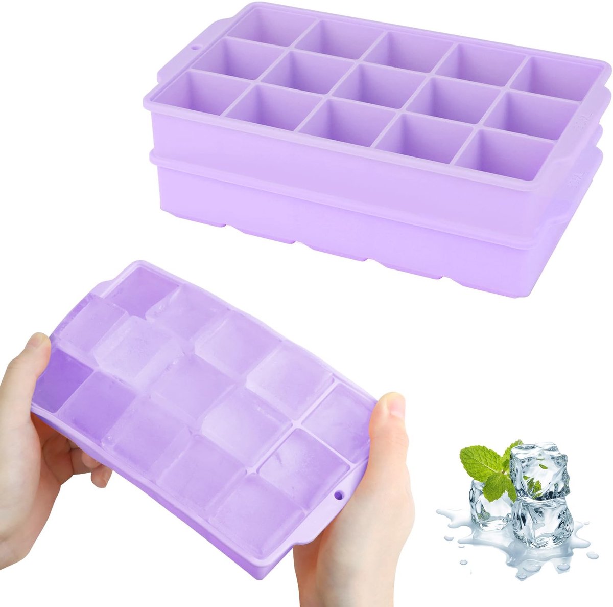 Dailygoods - IJsblokjesvorm - 2 Stuks Siliconen IJsblokjes 30 Vakjes