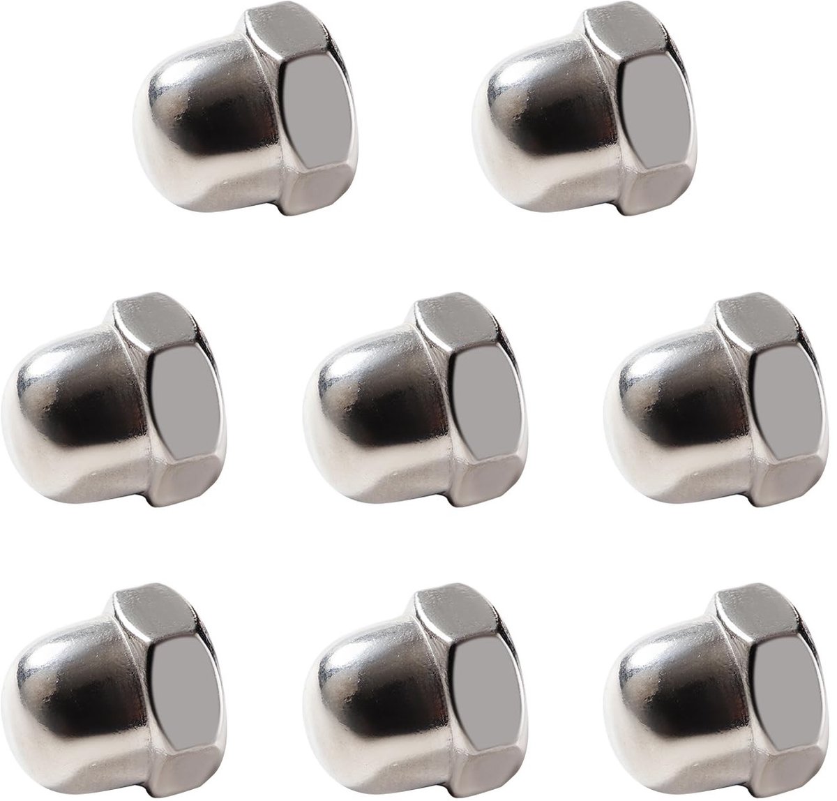 Dailygoods - 8 Stuks M10 Dopmoeren - Roestvrij Stalen Eikelmoeren voor Schroeven en Bouten
