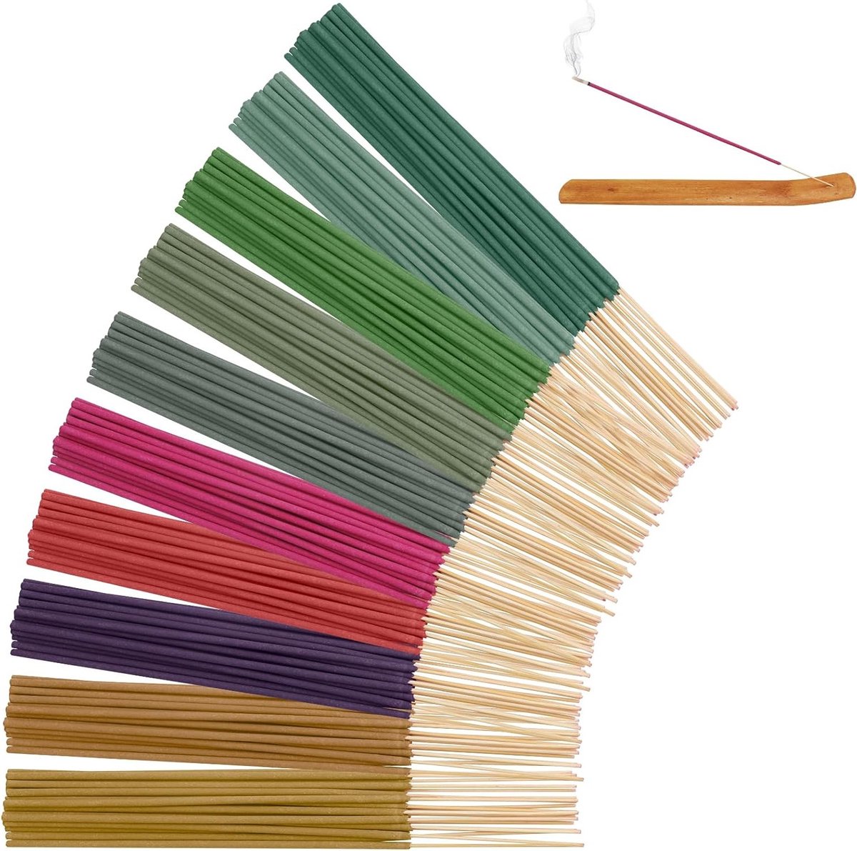 Meditatie en yoga wierookstokjes set met 240 geurstokjes, sandelhout, salie, lavendel en d