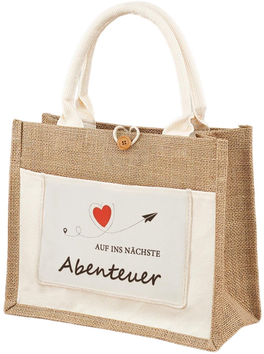 Dailygoods - Afscheidsgeschenk Jute Tas voor Collega's en Vrienden - Reis Boodschappentas