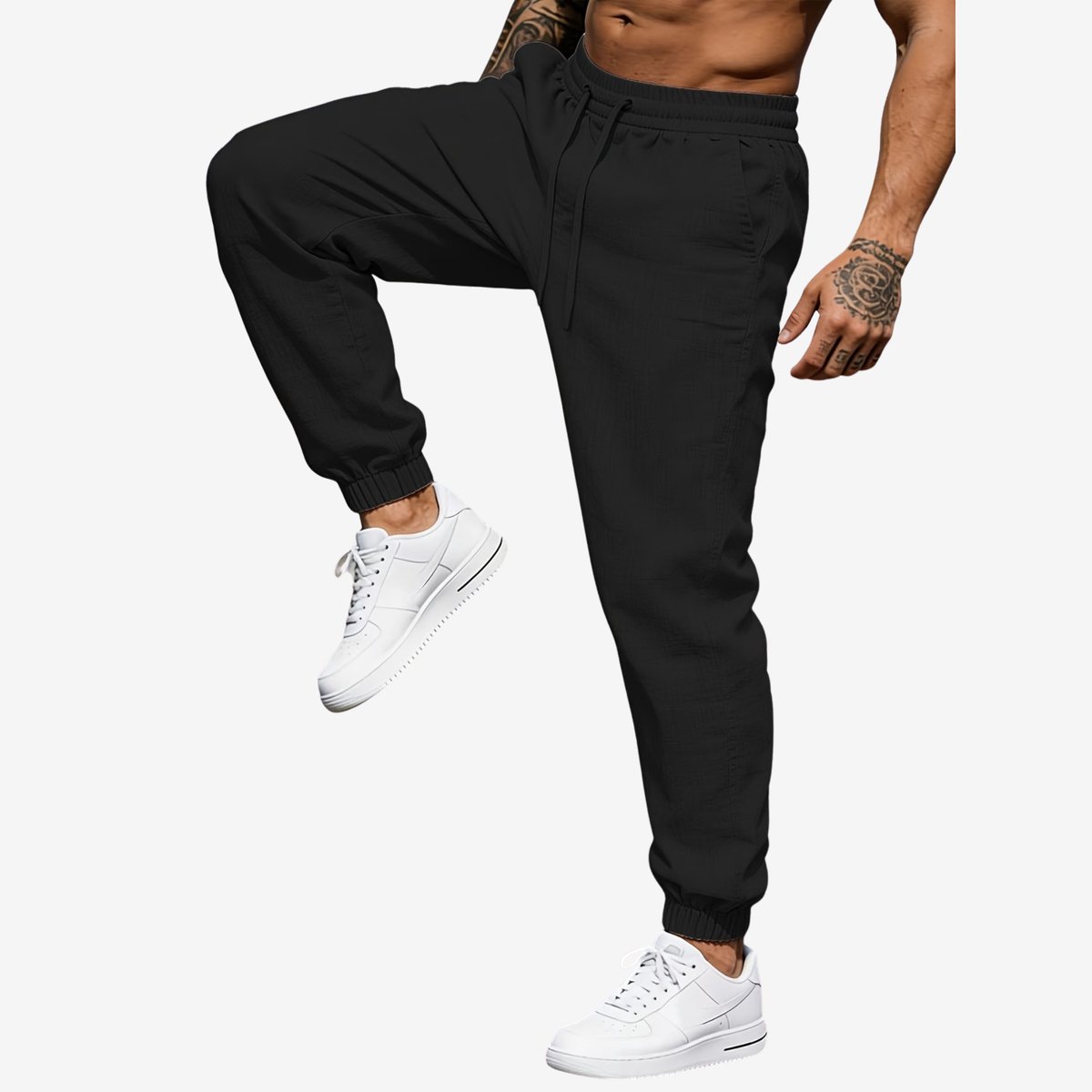 Currero Linnen Broek Heren - Zomerbroek - Volwassenen - Lange Broek - Pantalon - Strandbroek - Zomer - Ibiza Stijl - Zwart L