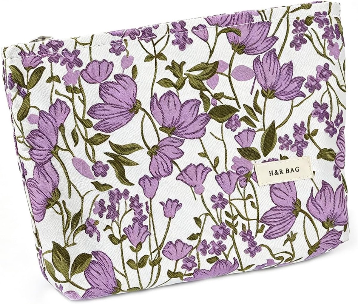 Makeup tas - ruim formaat - bloemen design - perfect voor reizen - ShopVlot