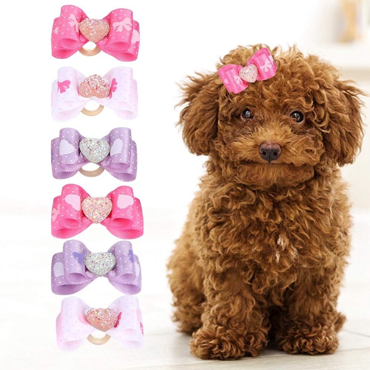 Hond haaraccessoires 15-delig - Multicolor haarstrikken - Schattige decoratie - Perfect voor huisdieren - ShopVlot