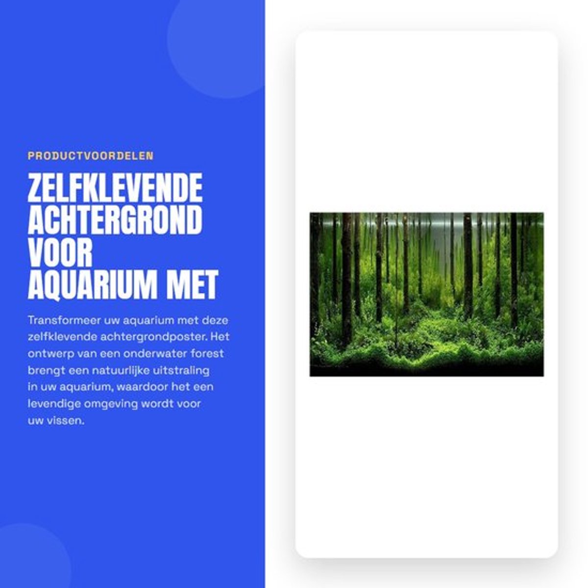 Aquariumachtergrond Zelfklevend - Onderwater Forest - Decoratie Poster - PVC - Makkelijk te Plakken - Felle Kleuren - Aquariumdecoratie