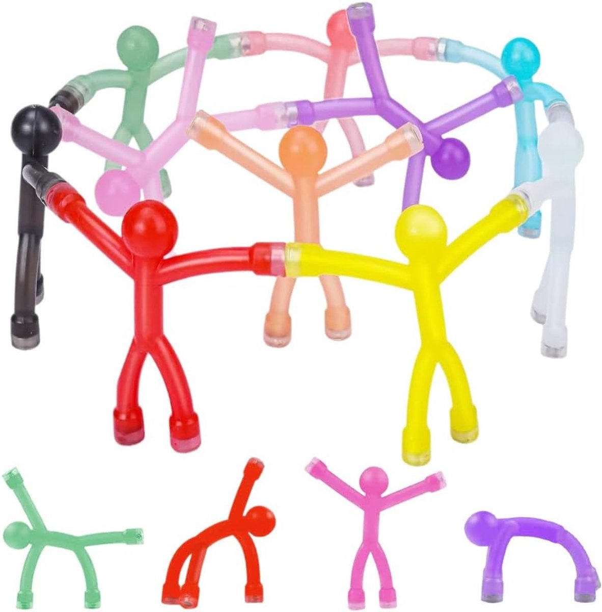 Mini magnetische figuren speelgoed voor kinderen - 10 kleuren - flexibele rubberen magneten - ShopVlot