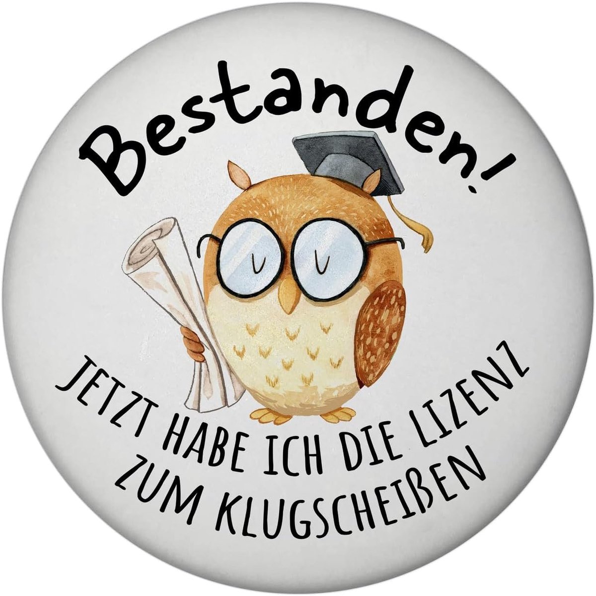 Magnet rond met testuil - vrolijk ontwerp - voor het koelkast - geschenk voor afgestudeerden - ShopVlot