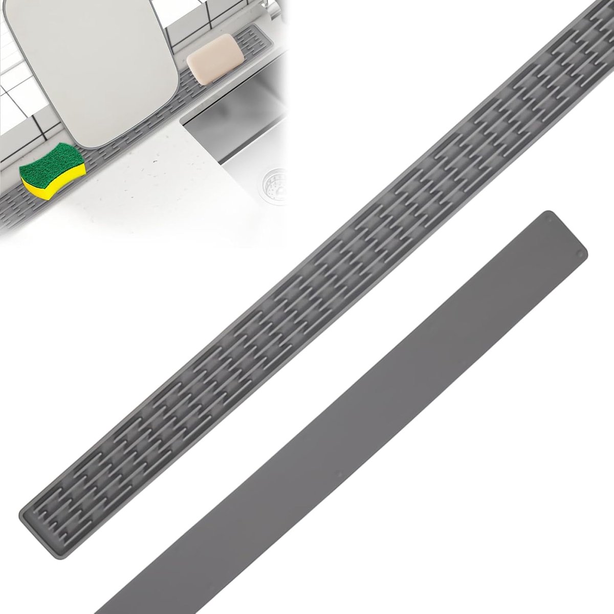 Afvoer Mat Smal 70 x 2 x 0.6 cm - Siliconen Afvoer Mat - Flexibel en Antislip - Voor Veilig Drooghouden van Servies - ShopVlot