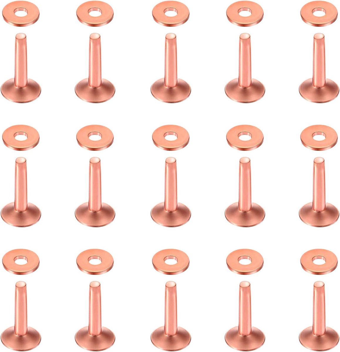 Koper klinknagels 10×3.3×14mm - Assortiment van 50 stuks - Voor leren producten - Ideaal voor DIY projecten - ShopVlot