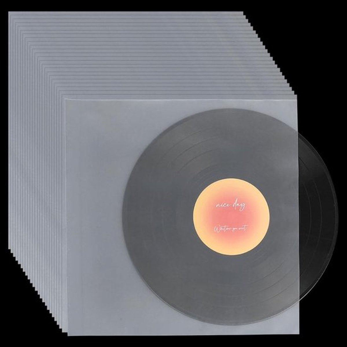LP-binnenhoezen 100 stuks - Antistatische Vinyl Hoezen - Kunststof Bescherming - 32,6 x 32,2 cm - Vierkant Ontwerp - Perfecte Pasvorm - Vinylhoezen