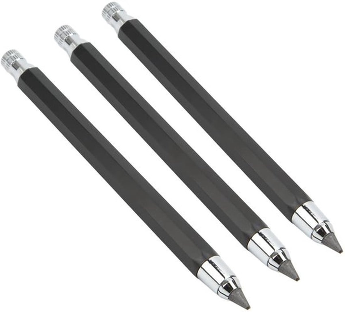Markeerpotloden 5,6 mm - Set van 3 - Ingebouwde Puntenslijper - Draagbaar - Voor Houtbewerking - Geschikt voor Schoolgebruik - Potloden