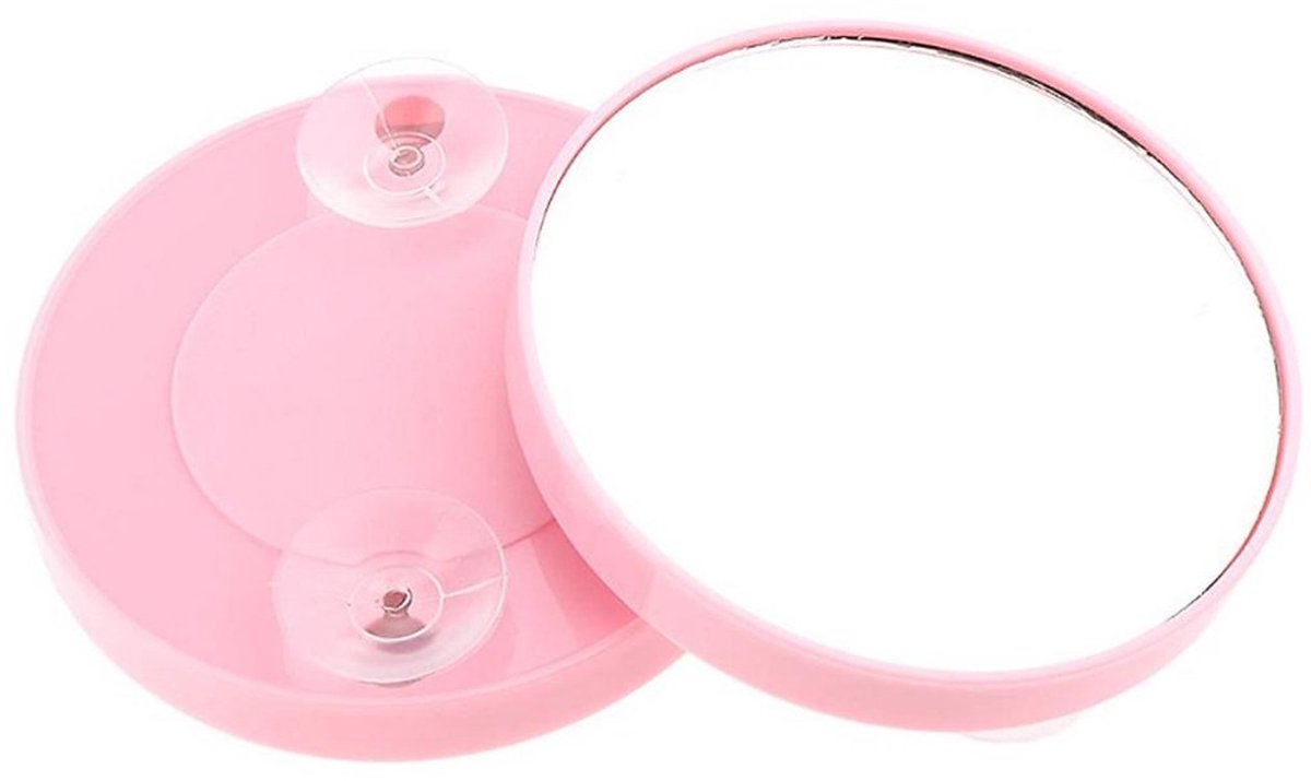 Make-upspiegel Geschikt voor vergrootglas - Vergrootspiegel - Make-upspiegel - 10x (Roze)