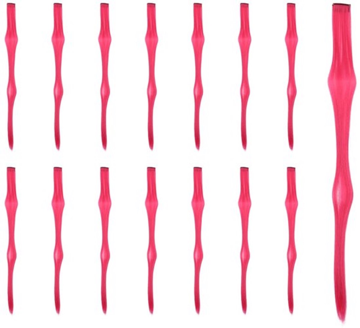 Gekleurde haarextensions - Clip-in - Hittebestendig - Roze - Lange haarstukjes - Voor meisjes en vrouwen - Feesthaar