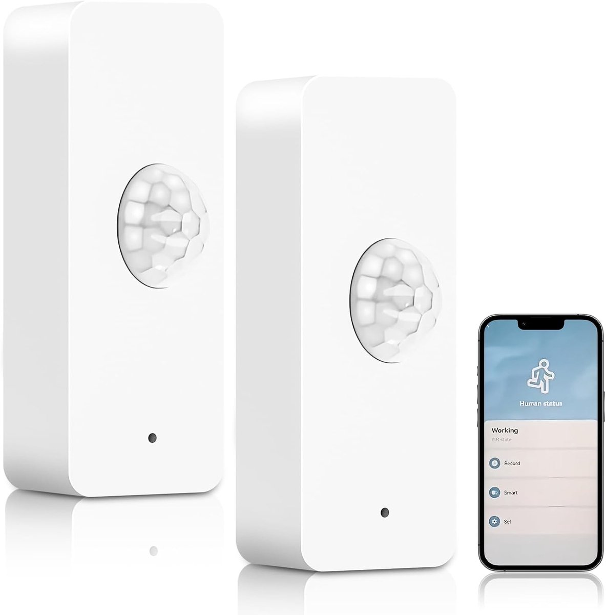 WiFi bewegingssensor 2 stuks - draadloos - 105° detectiehoek - flexibel te plaatsen - ShopVlot