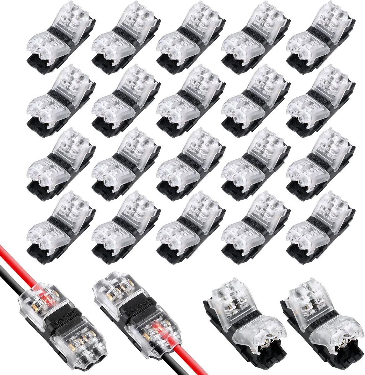 H Connector 20 Stuks - 2 Pin 2 Weg Verbinding - Waterdicht en Stofvrij - Eenvoudige Installatie - ShopVlot