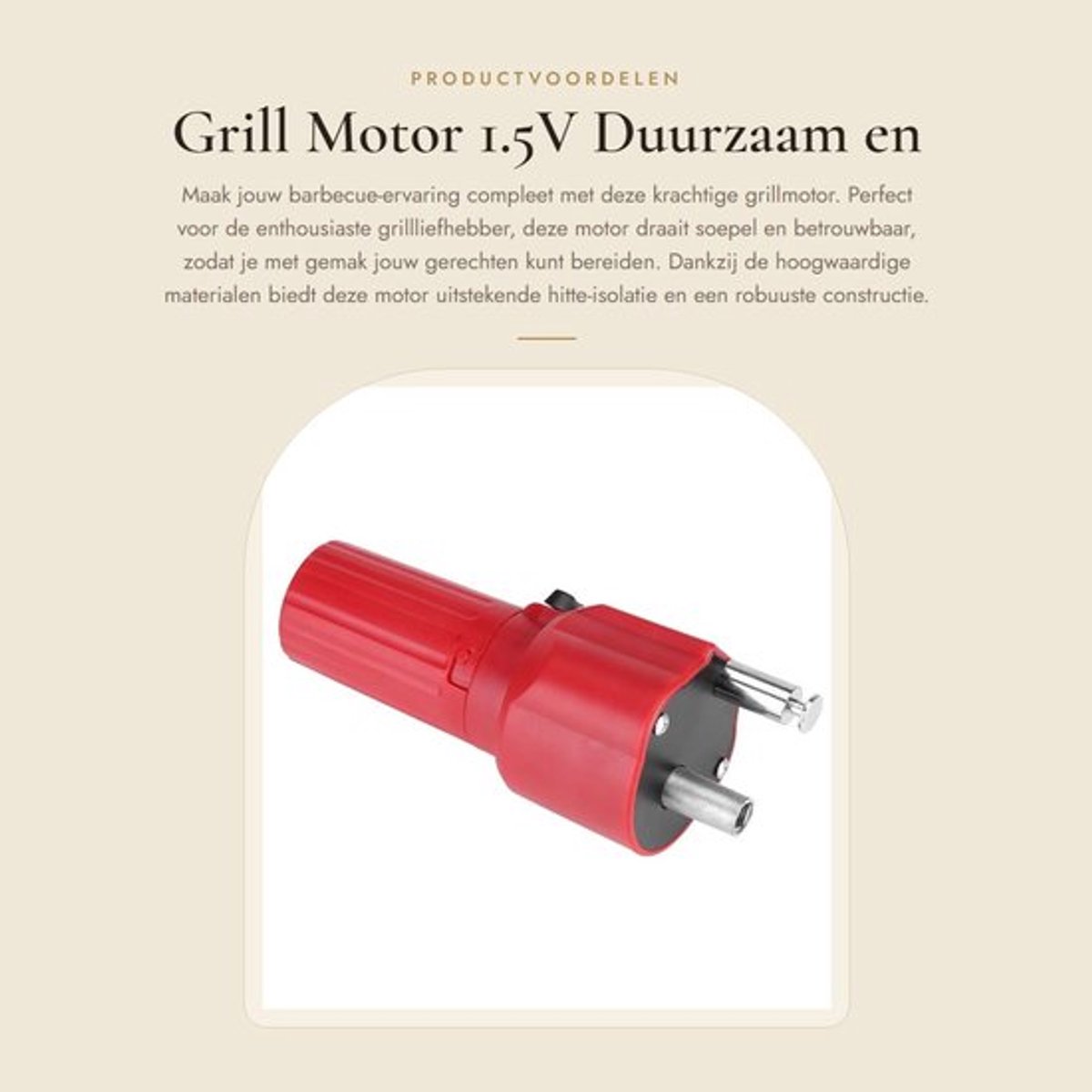 Grill Motor - 1.5V - Duurzaam en robuust - Rood - Grill accessoires - Voor barbecue - Geschikt voor elke grill