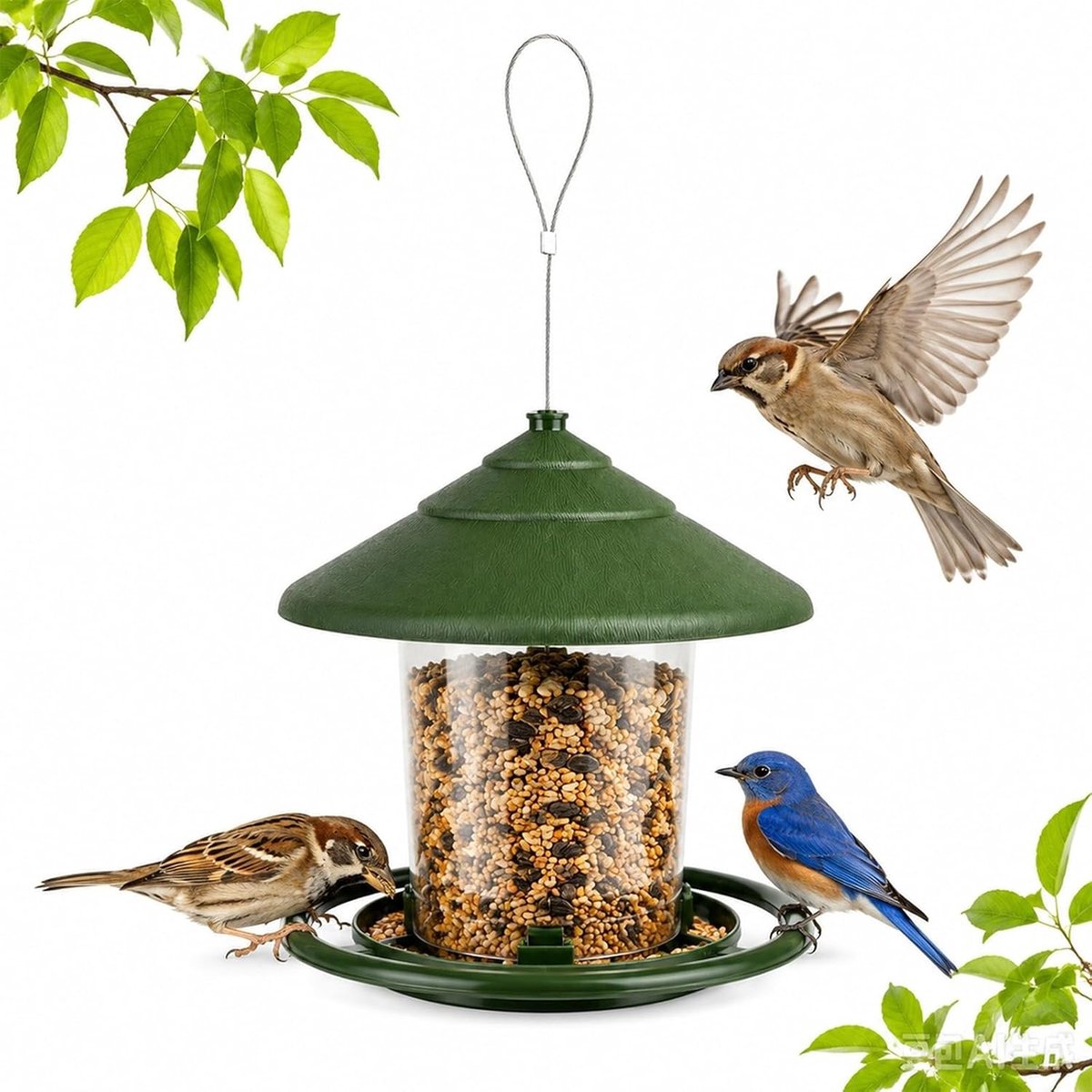 Vogelvoederhuisje met regendak - kunststof - weerbestendig - perfect voor balkon en tuin - ShopVlot