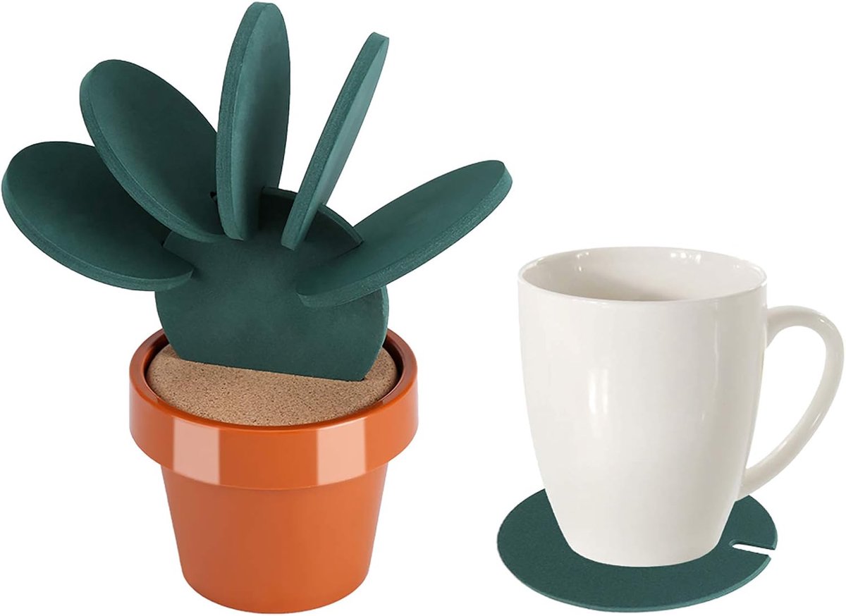 Cup Mat Set Cactus - 6 Stuks - EVA Mat - Unieke Decoratie - Bescherming voor Tafel - ShopVlot