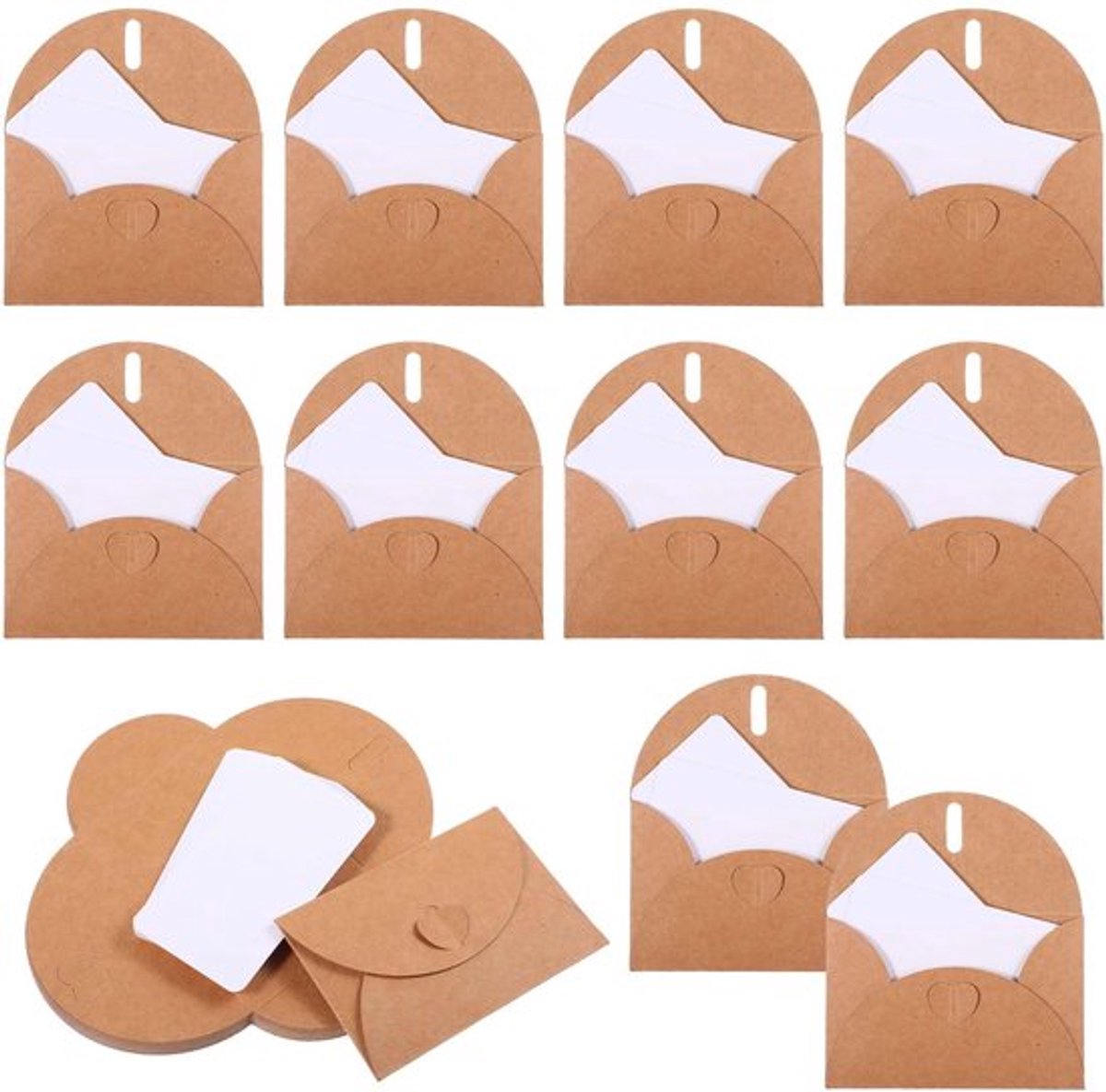 Mini-Enveloppen 25 Stuks - Kraftpapier - Lege Kaarten - Cadeaukaarten - Doe-Het-Zelf - Kantoor Gebruik - Cadeau-enveloppen