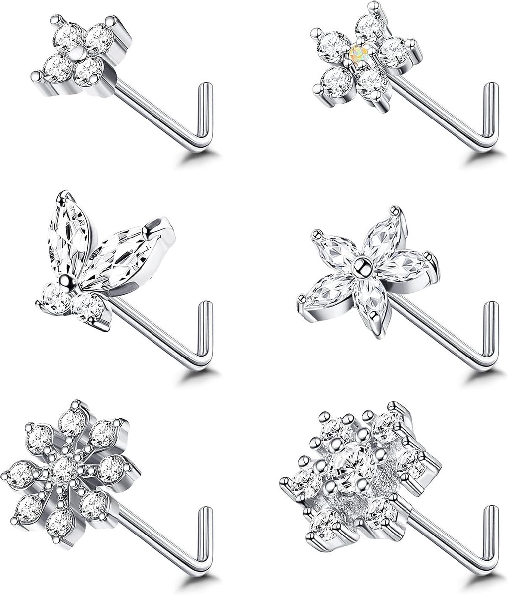 Pack of 6 women's piercings - ShopVlot