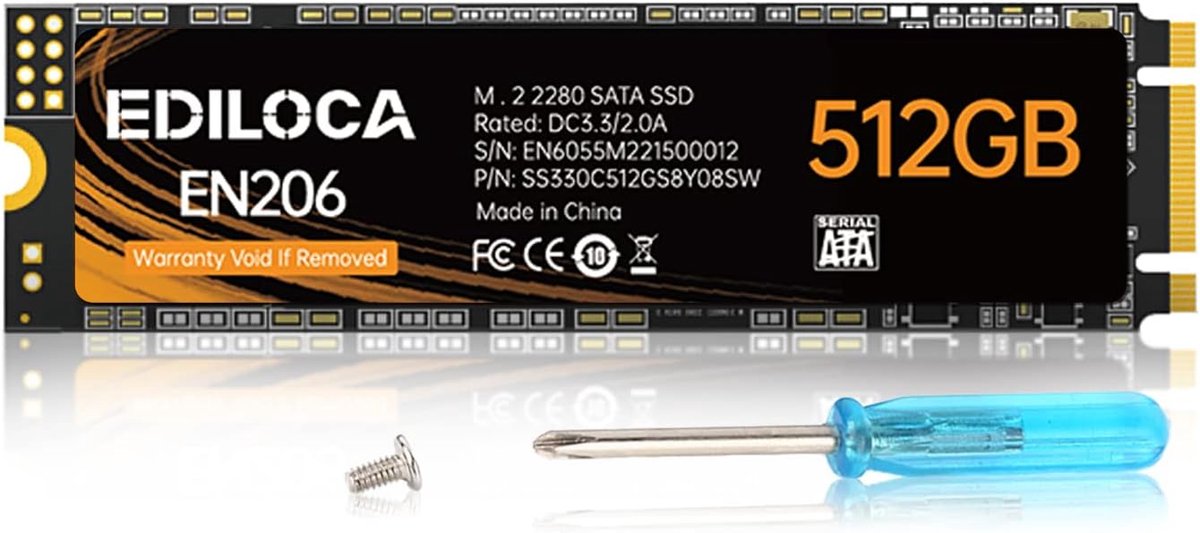 Ediloca EN206 128GB 3D NAND M.2 SSD, M.2 2280 SATA III 6Gb/s internal SSD, read/write speed up to 550/460MB/s - ShopVlot