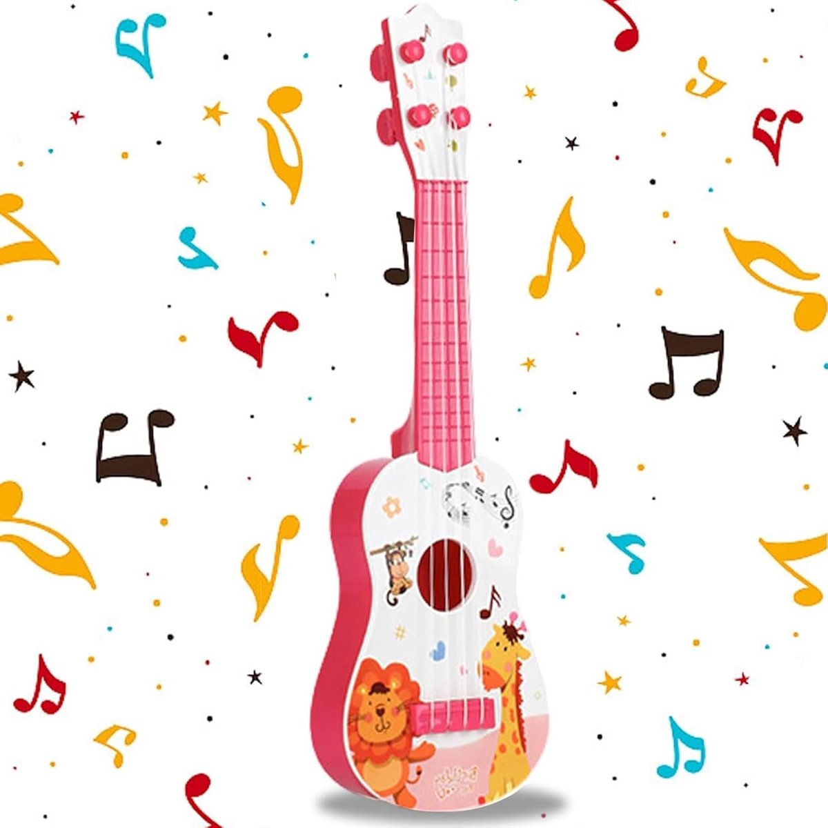 41cm Guitar Toy Ukulele for Kids Mini Guitar for Kids Music Educational Toy Guitar for Kids with 4 Adjustable Strings - ShopVlot