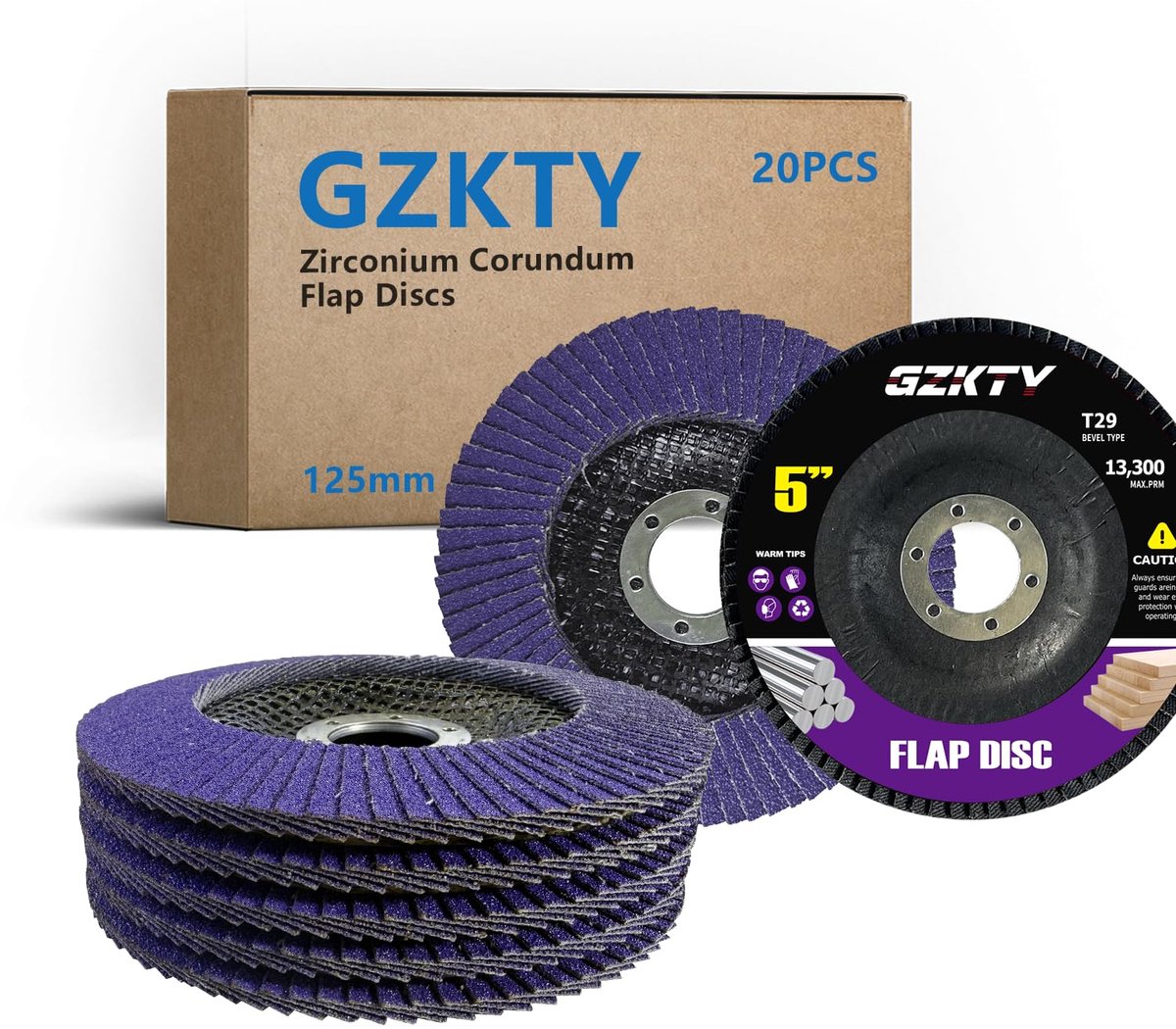 Fan Discs 125mm 20pcs K40-K120 for Metal/Stainless Steel/Wood, Angle Grinder Accessories - ShopVlot