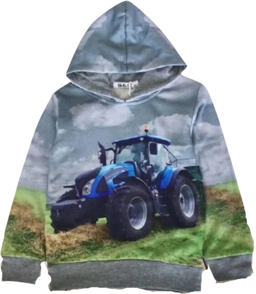 Grijze hoodie met Trekker h132A - Grijs - 86/92